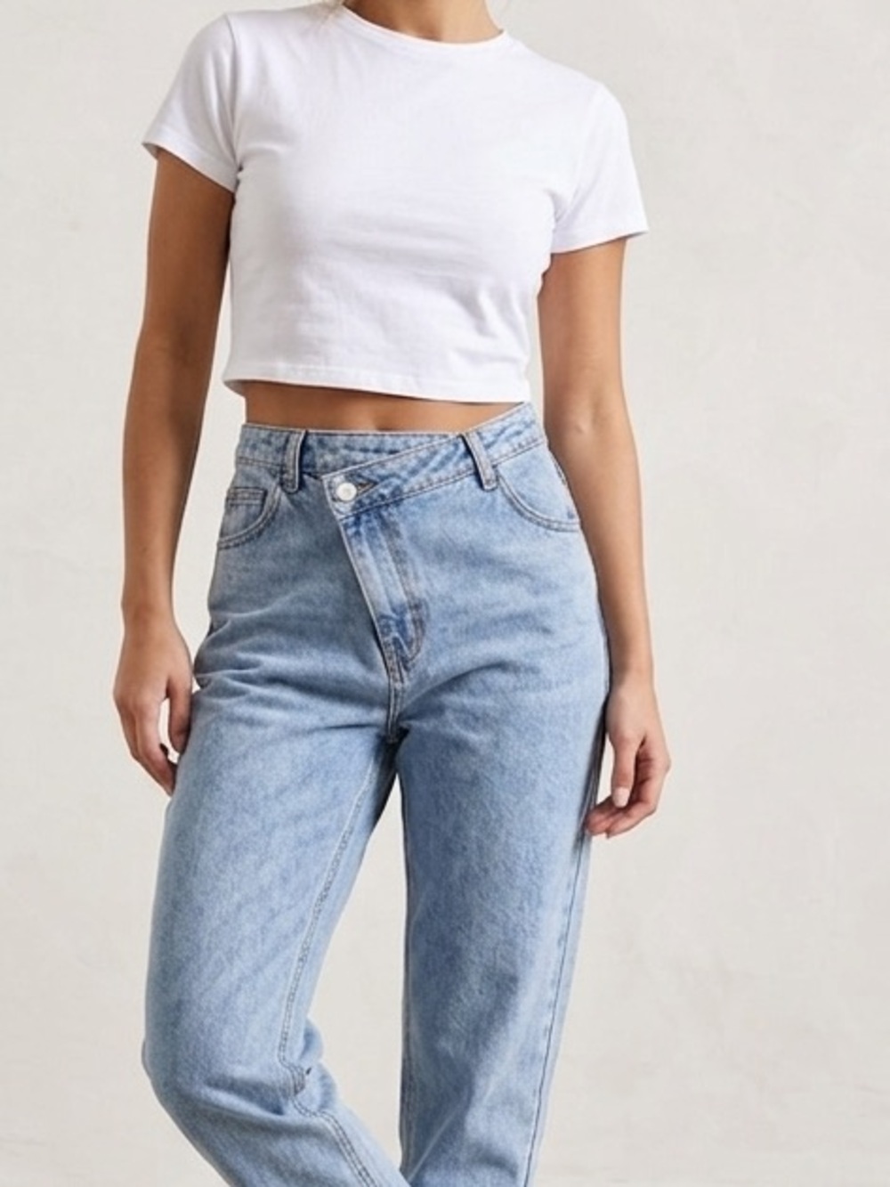PrettyLittleThing High Cross Over Waist Jeans